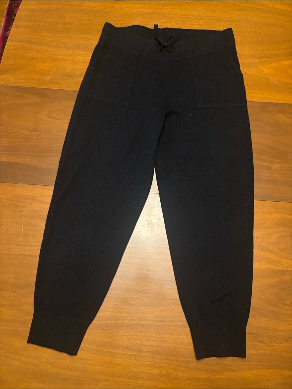 J. Crew Black Knit 100% Cashmere Drawstring Jogger Pants